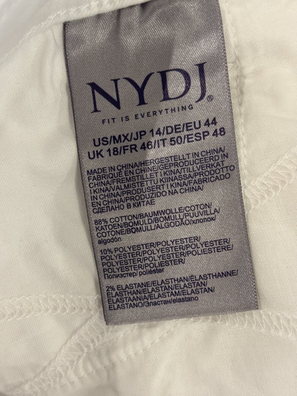 NYDJ Sheri Slim Ankle Jeans | Optic White | Size 14 | New with Tags - Picture 8 of 8